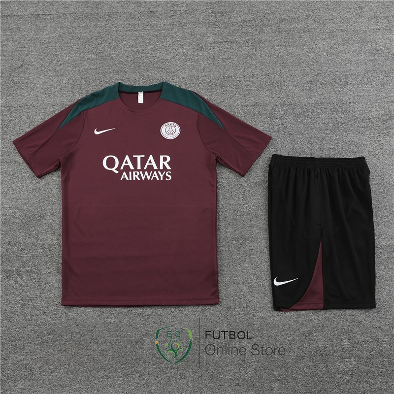 Entrenamiento Conjunto Completo Ninos Paris Saint Germain 2023 2024 Borgona Negro