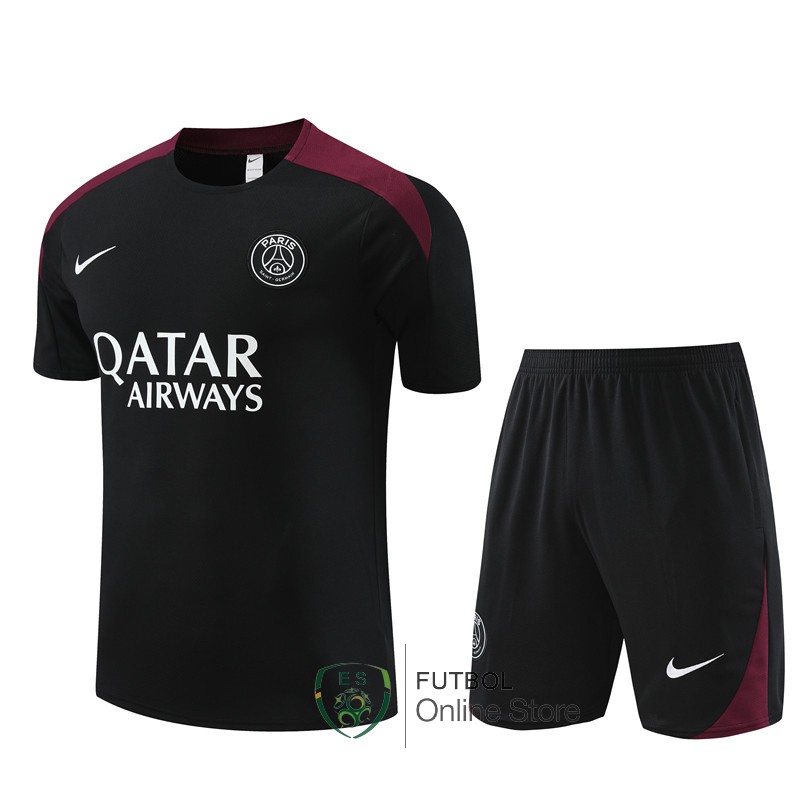 Entrenamiento Conjunto Completo Ninos Paris Saint Germain 2023 2024 Negro Rojo