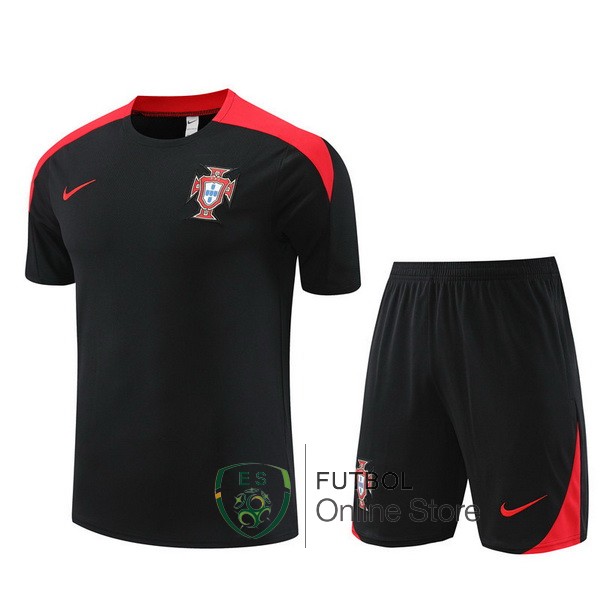 Entrenamiento Conjunto Completo Ninos Portugal 2024 Negro Rojo