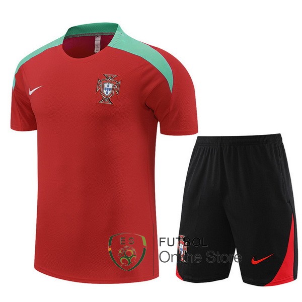 Entrenamiento Conjunto Completo Ninos Portugal 2024 Rojo Negro