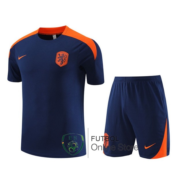 Entrenamiento Conjunto Completo Paises Bajos 2024 Azul Naranja