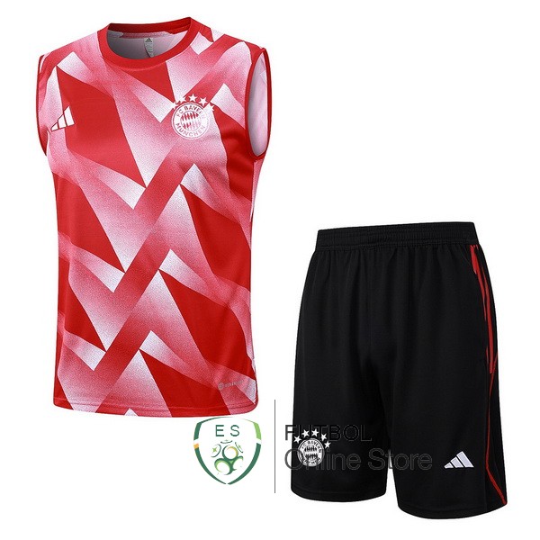 Entrenamiento Sin Mangas Conjunto Completo Bayern Munich 2023/2024 Rojo Blanco Negro