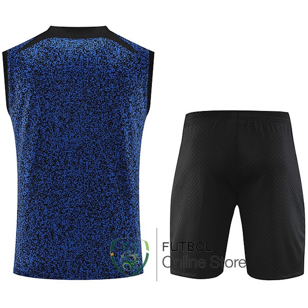 Entrenamiento Sin Mangas Conjunto Completo Inter Milan 2023/2024 Azul Amarillo Negro
