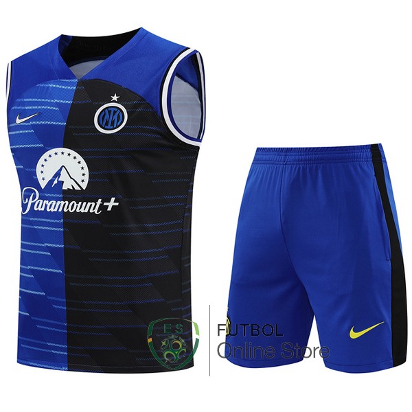 Entrenamiento Sin Mangas Conjunto Completo Inter Milan 2023/2024 Azul I Negro