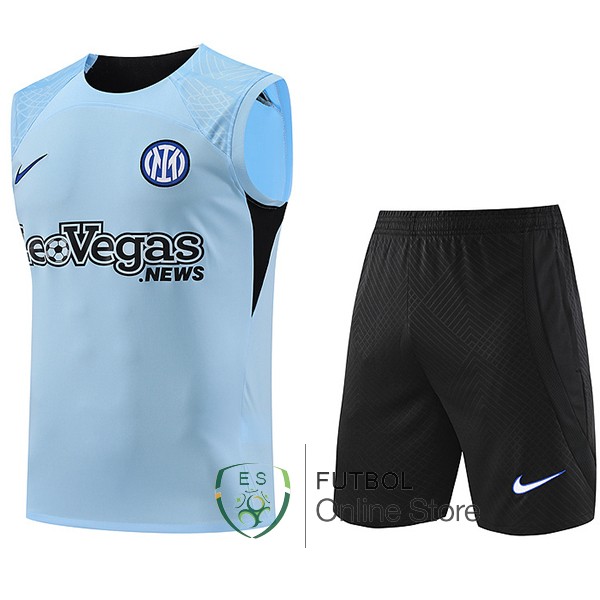 Entrenamiento Sin Mangas Conjunto Completo Inter Milan 2023/2024 Azul Negro