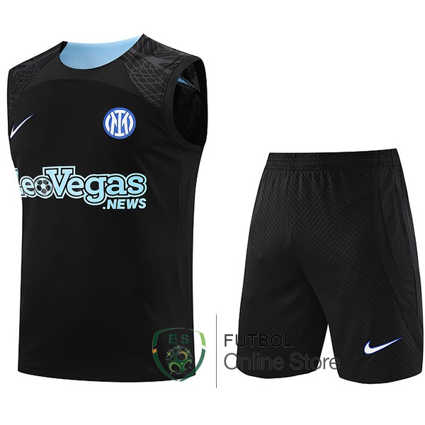 Entrenamiento Sin Mangas Conjunto Completo Inter Milan 2023/2024 Negro