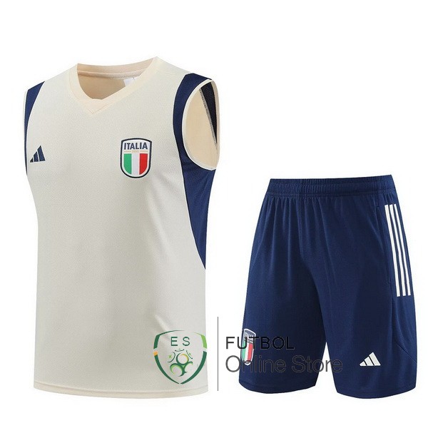 Entrenamiento Sin Mangas Conjunto Completo Italia 2023 Amarillo Azul