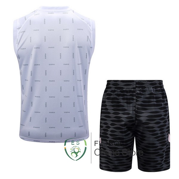 Entrenamiento Sin Mangas Conjunto Completo Paris Saint Germain 2023/2024 Blanco Negro Rosa
