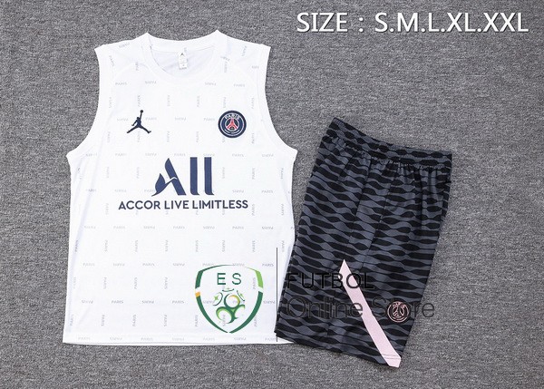 Entrenamiento Sin Mangas Conjunto Completo Paris Saint Germain 2023/2024 Blanco Negro Rosa