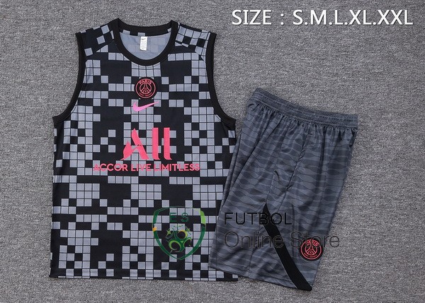 Entrenamiento Sin Mangas Conjunto Completo Paris Saint Germain 2023/2024 Gris Negro Rosa