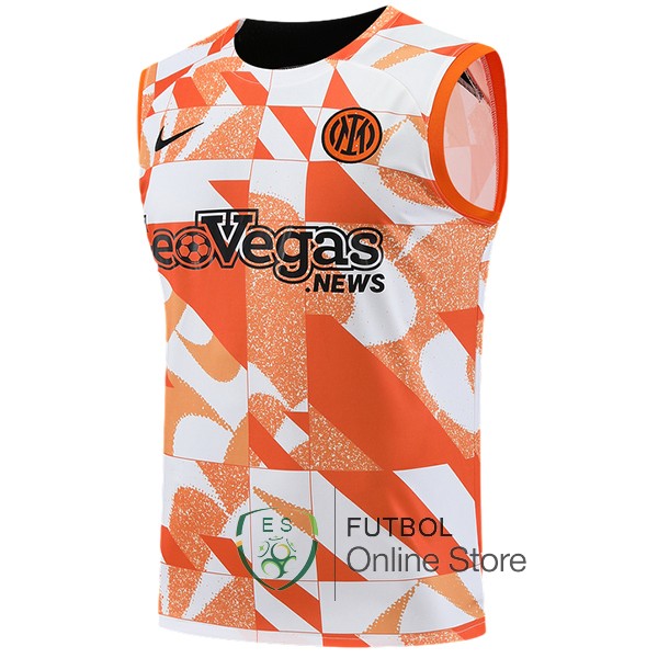 Entrenamiento Sin Mangas Inter Milan 2023/2024 Naranja Blanco