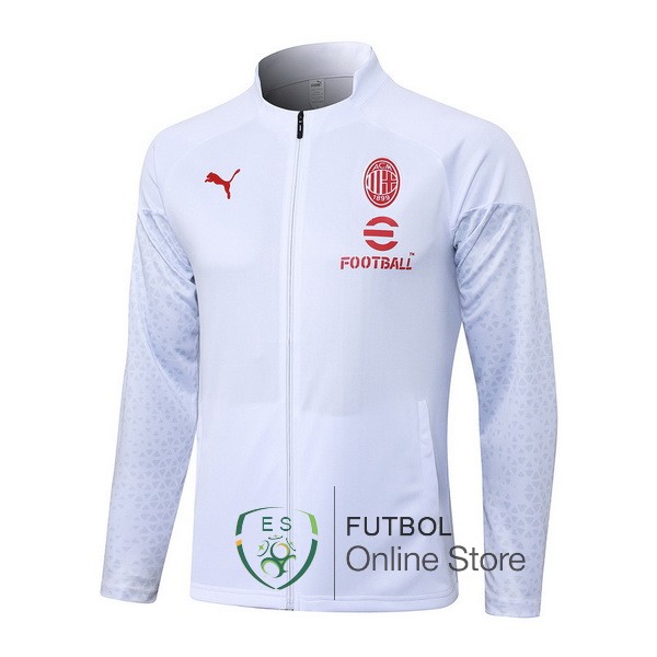 Ropa Deportiva Con Cremallera Larga AC Milan 2023/2024 Blanco