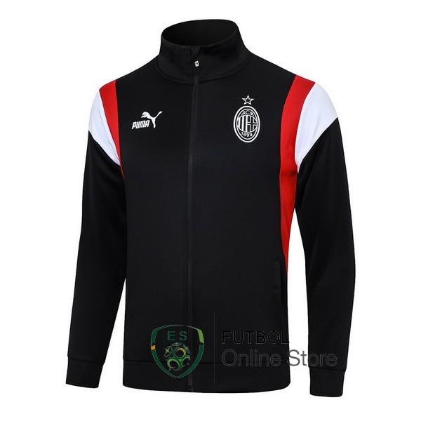 Ropa Deportiva Con Cremallera Larga AC Milan 2023/2024 Negro Blanco Rojo