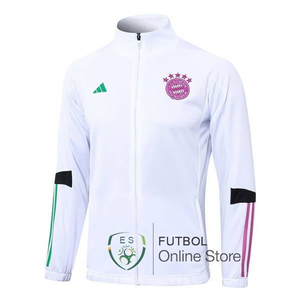 Ropa Deportiva Con Cremallera Larga Bayern Munich 2023/2024 Blanco Purpura