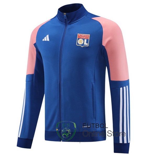 Ropa Deportiva Con Cremallera Larga Lyon 2023/2024 Azul Rosa