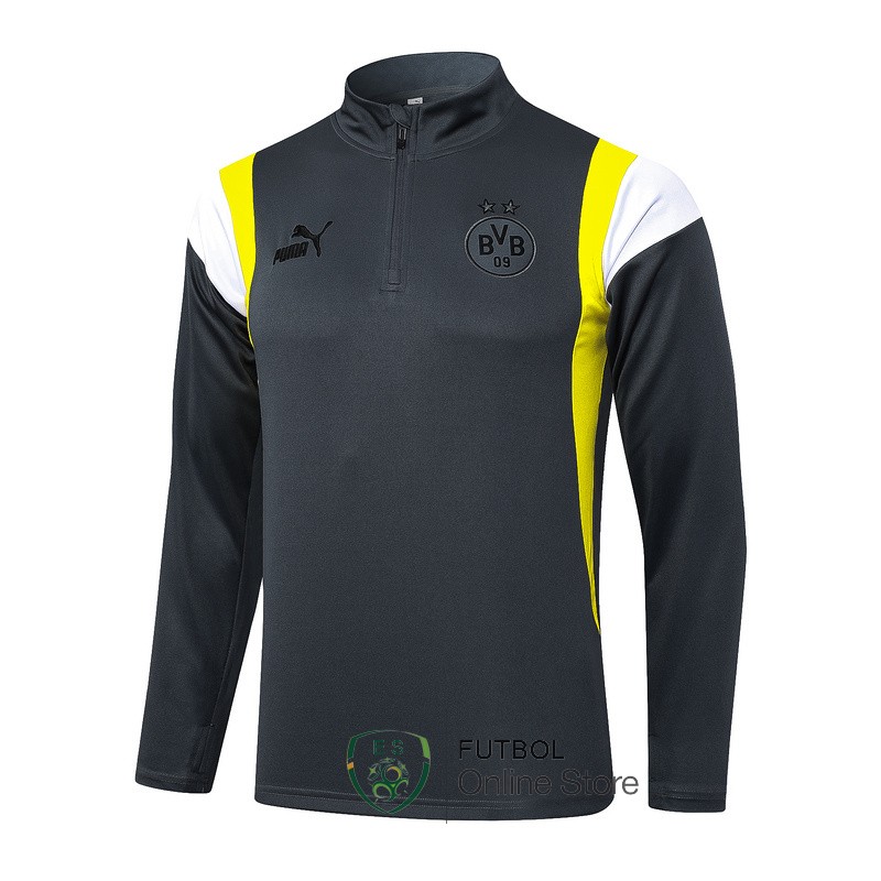 Sudadera Entrenamiento Borussia Dortmund 2023/2024 Gris Amarillo