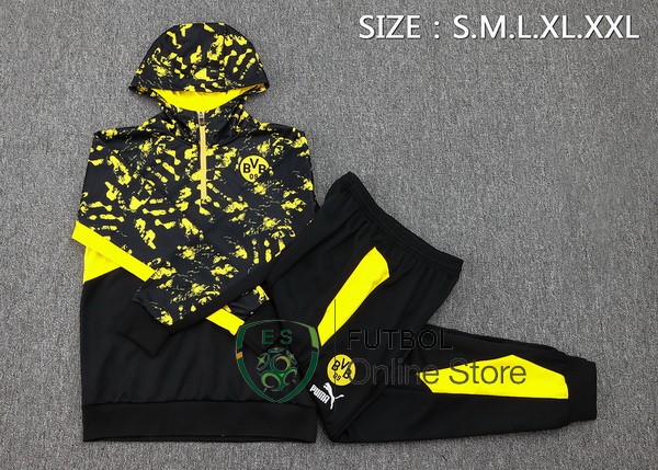 Chaqueta Con Capucha Borussia Dortmund Negro I Amarillo 2023/2024