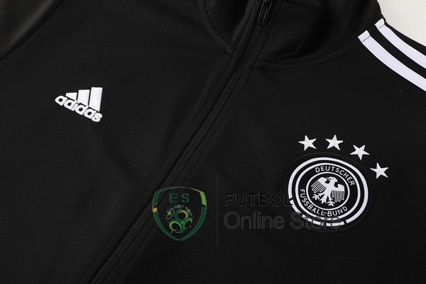 Conjunto Completo Ropa Deportiva Con Cremallera Larga Alemania Negro Blanco 2024