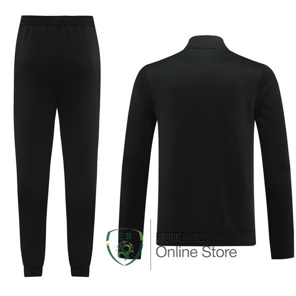 Conjunto Completo Ropa Deportiva Con Cremallera Larga Alemania Negro Blanco 2024
