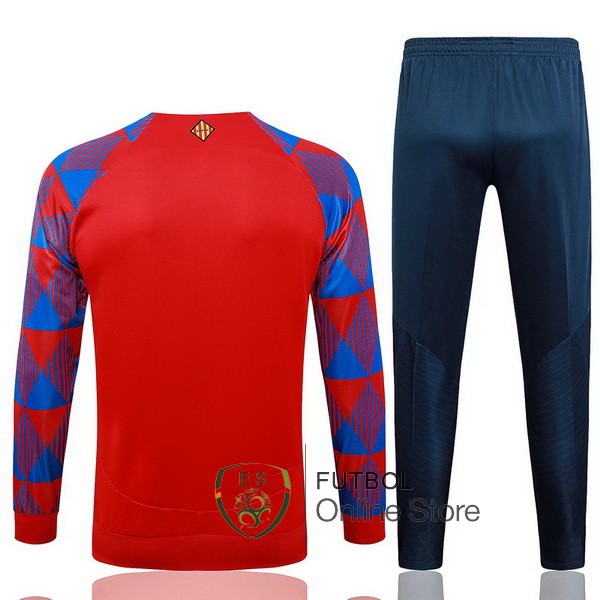 Conjunto Completo Ropa Deportiva Con Cremallera Larga Barcelona Rojo Azul 2023/2024