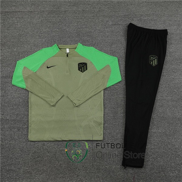 Conjunto Completo Sudadera Entrenamiento Atletico Madrid Verde I Negro 2023/2024