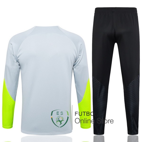 Conjunto Completo Sudadera Entrenamiento Paris Saint Germain Gris Verde Negro 2023/2024