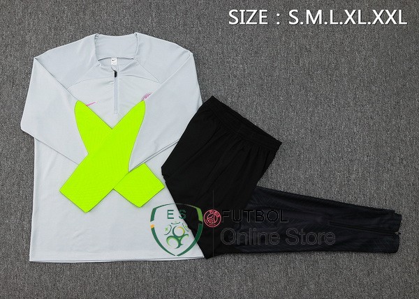 Conjunto Completo Sudadera Entrenamiento Paris Saint Germain Gris Verde Negro 2023/2024