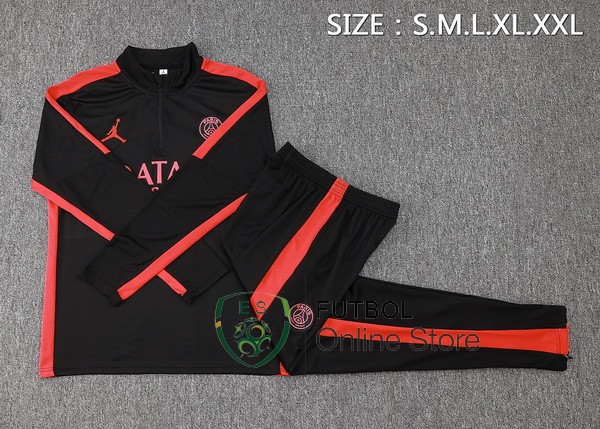 Conjunto Completo Sudadera Entrenamiento Paris Saint Germain Rojo II Negro 2023/2024