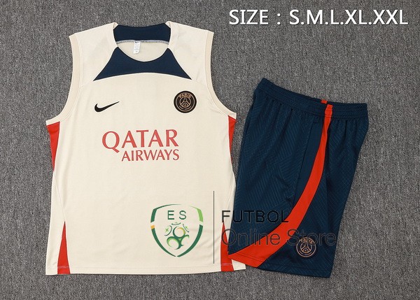 Entrenamiento Sin Mangas Conjunto Completo Paris Saint Germain Amarillo Azul 2023/2024