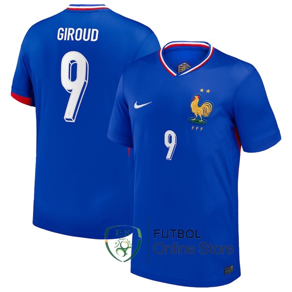 NO.9 Giroud Tailandia Camiseta Francia Azul 2024 Primera