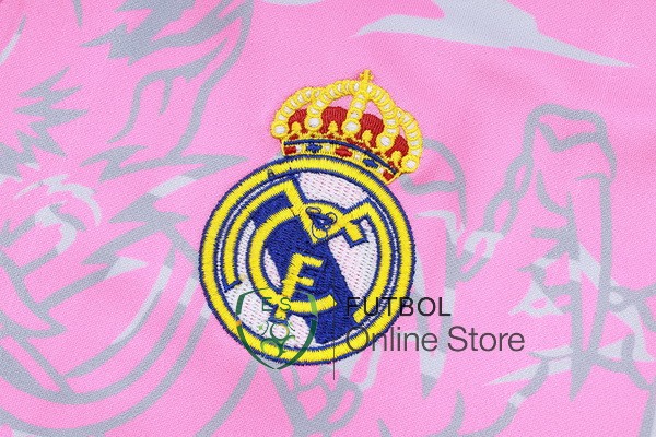 Ropa Deportiva Con Cremallera Larga Real Madrid Rosa Blanco 2023/2024