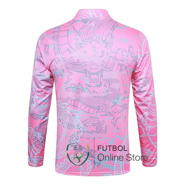 Ropa Deportiva Con Cremallera Larga Real Madrid Rosa Blanco 2023/2024