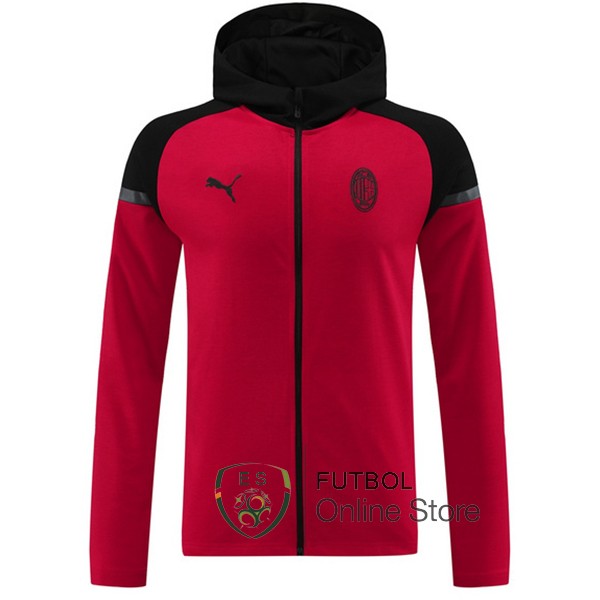 Chaqueta Con Capucha AC Milan 24/2025 Negro Rojo