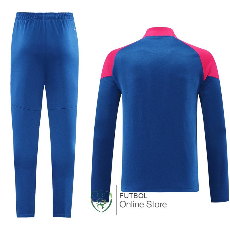 Conjunto Completo Ropa Deportiva Con Cremallera Larga AC Milan 24/2025 Azul Rosa