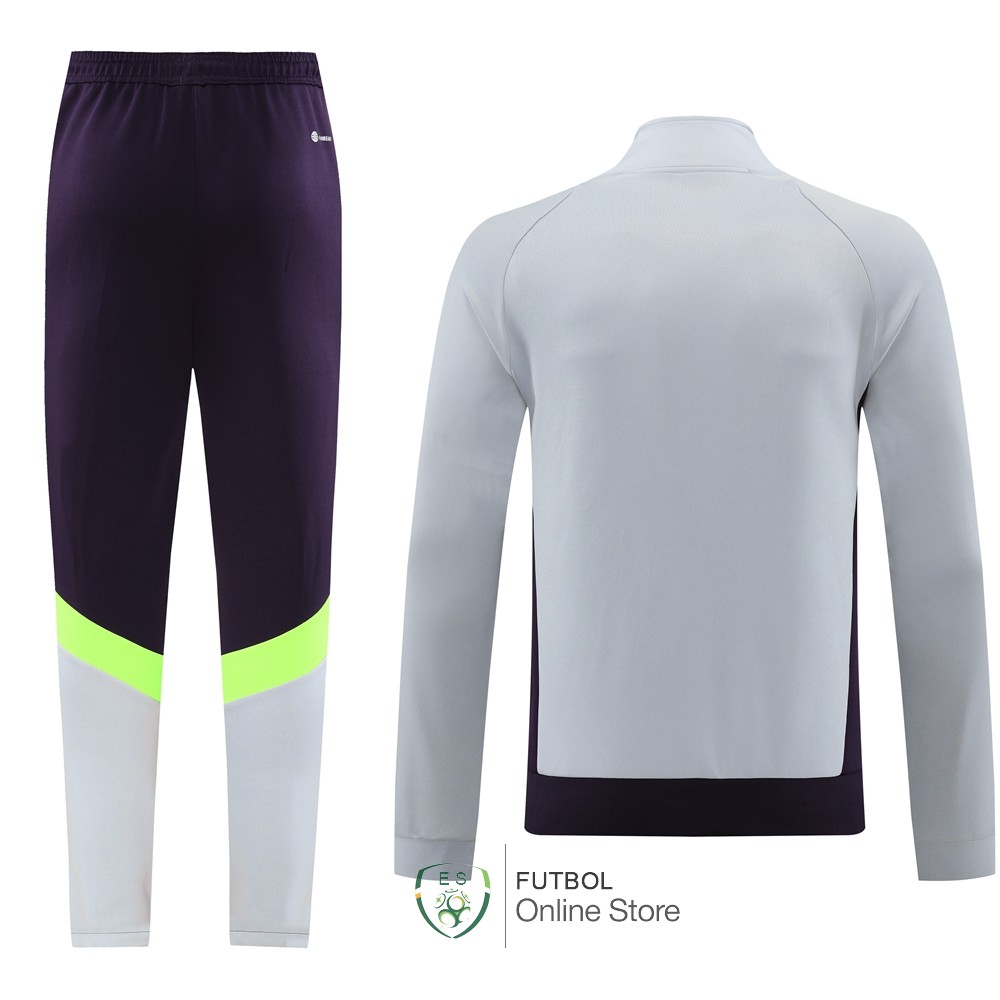 Conjunto Completo Ropa Deportiva Con Cremallera Larga Bayern Munich 23/2024 Gris Purpura