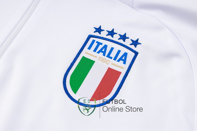 Conjunto Completo Sudadera Entrenamiento Italia 2024 Blanco Azul Marino