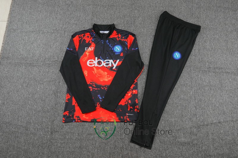 Conjunto Completo Sudadera Entrenamiento Napoli 24/2025 Naranja Negro