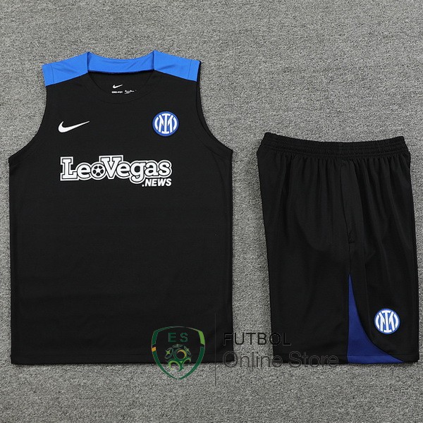 Entrenamiento Sin Mangas Conjunto Completo Inter Milan 24/2025 Negro Azul