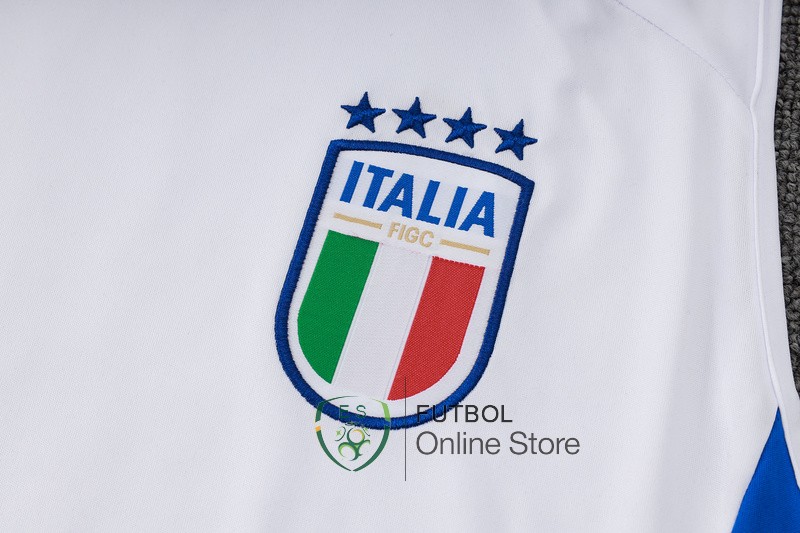 Entrenamiento Sin Mangas Conjunto Completo Italia 2024 Blanco Azul Marino
