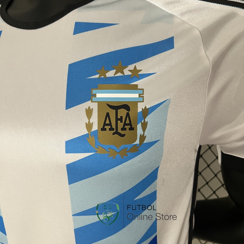Camiseta Argentina Especial Jugadores 2024 Blanco Azul
