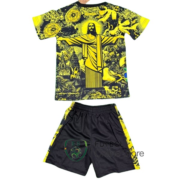 Camiseta Del Conjunto Completo Brasil Ninos Especial 2024 Amarillo