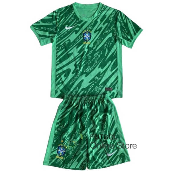Camiseta Portero Brasil Conjunto Completo Hombre 2024 Verde