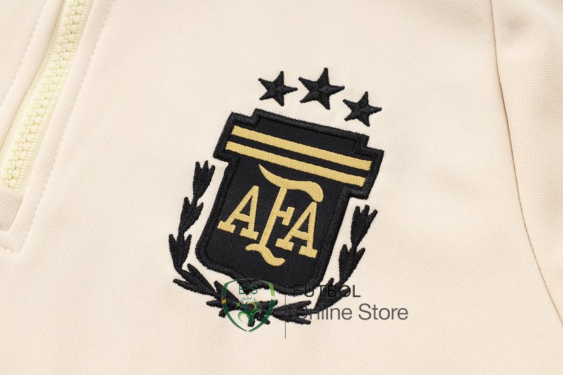 Conjunto Completo Chaqueta Con Capucha Argentina 2024 Amarillo Negro