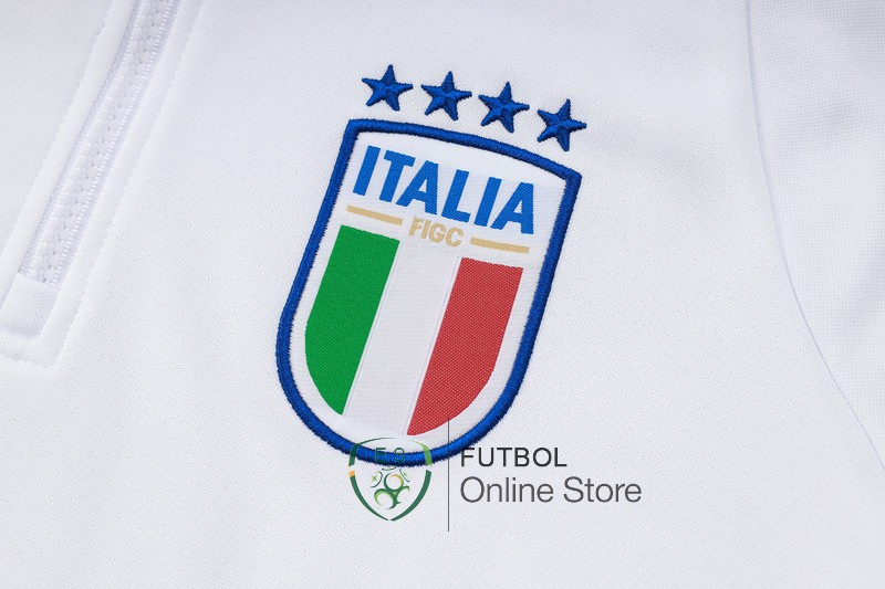 Conjunto Completo Chaqueta Con Capucha Italia 2024 Blanco