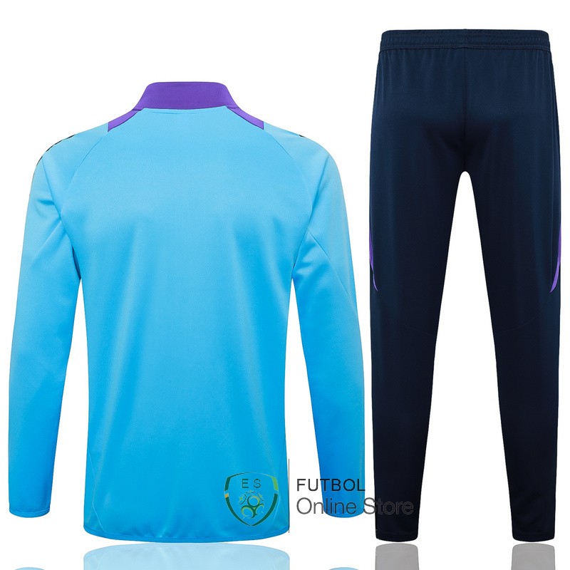 Conjunto Completo Ropa Deportiva Con Cremallera Larga Argentina 2024 Azul Purpura Negro