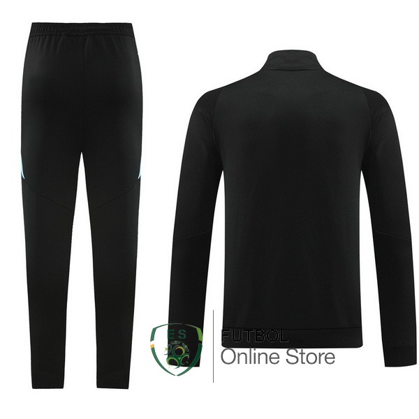 Conjunto Completo Ropa Deportiva Con Cremallera Larga Argentina 2024 Negro Azul