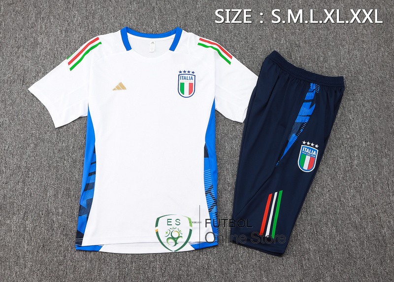 Entrenamiento Conjunto Completo Italia 2024 Blanco Azul Marino