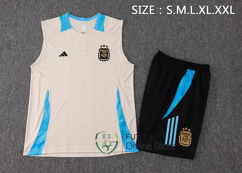 Entrenamiento Sin Mangas Conjunto Completo Argentina 2024 Amarillo Azul Negro