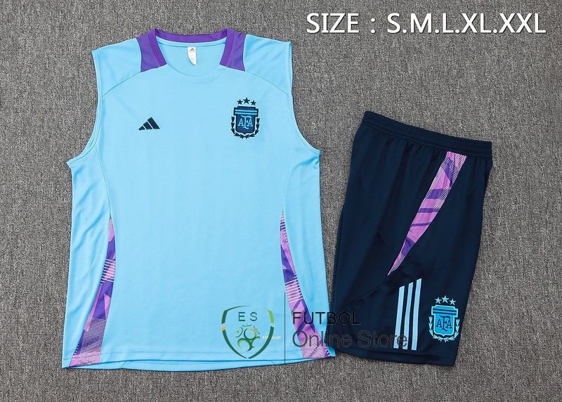 Entrenamiento Sin Mangas Conjunto Completo Argentina 2024 Azul