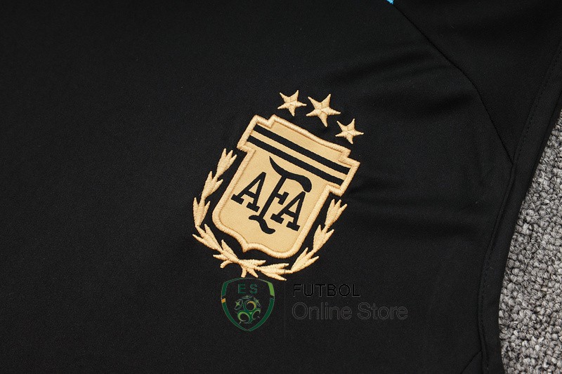 Entrenamiento Sin Mangas Conjunto Completo Argentina 2024 Negro Azul